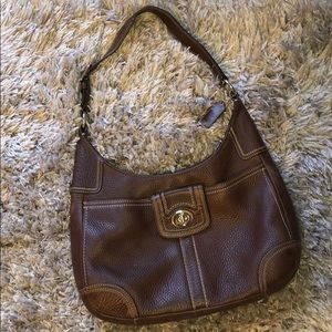 Brown leather Coach purse